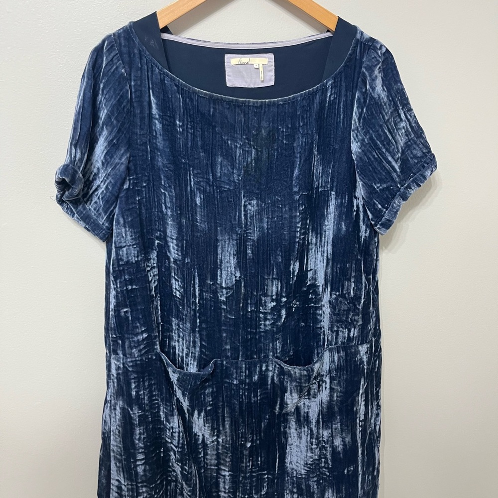 Floreat Blue Velvet Mini Dress